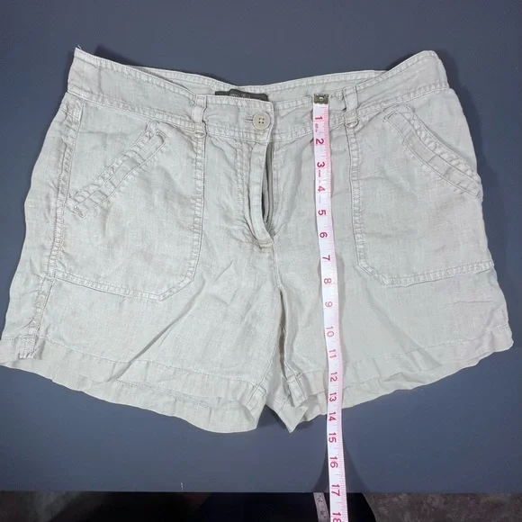 Tommy Bahama 100% Linen Khaki Shorts Size 6 | Leigh Fit Low Rise - Picture 9 of 12